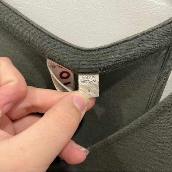 Anthropologie Dolan Fabiana Knit Dress Tank V-Neck Sleeveless Green Black Small - Picture 3 of 8